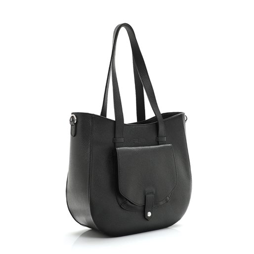 Metropolitan Fab large black leather tote bag-