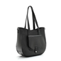 Metropolitan Fab μεγάλη μαύρη δερμάτινη τσάντα tote-