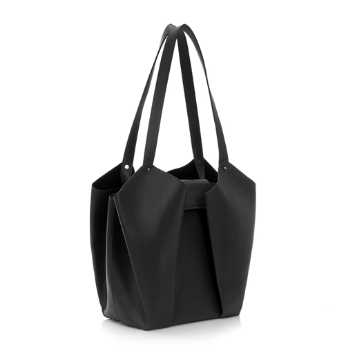 Origami Hint μεγάλη μαύρη τσάντα ώμου-