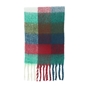 Chunky fringe scarf green-red-blue-