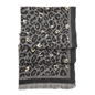 Knitted scarf from viscose black leopard pattern-
