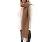 Knitted scarf from wool double-face brown and camel-