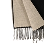 Knitted scarf from wool double-face black and sand-