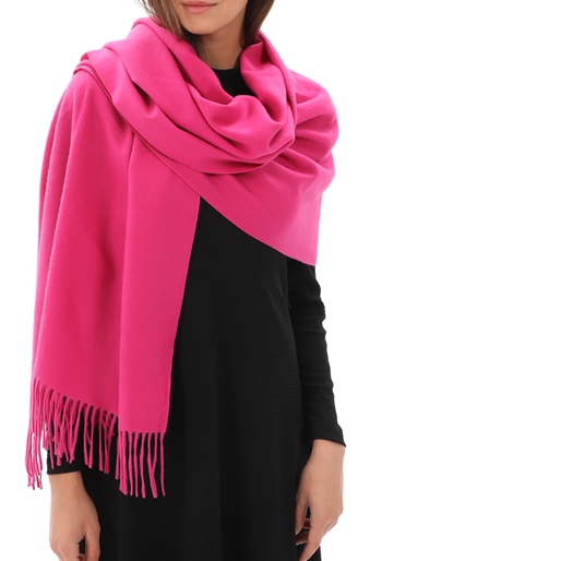 Knitted scarf from cashmere fuchsia-