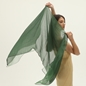 Silk scarf in green color-