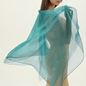 Silk scarf in metallic petrol color-