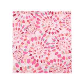 Φουλάρι από βισκόζη ροζ σχέδιο με κύκλους-