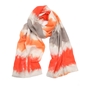 Scarf from viscose orange imprinted watercolor-