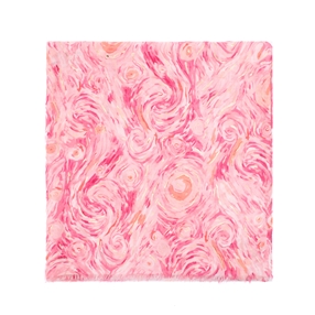 Scarf from viscose pink multicolored swirl pattern-