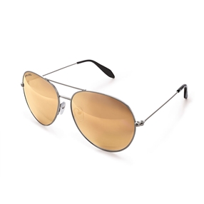 Silver metal sunglasses with rose gold lenses-