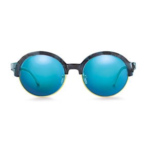 Γυαλιά ηλίου μπλε στρογγυλά με φακούς καθρέπτη-