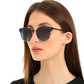 Round black and blue sunglasses-