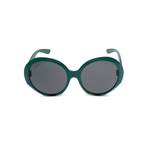 Handmade oversized mask sunglasses in matte green-