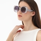 Sunglasses large rounded cat-eye in gray color-
