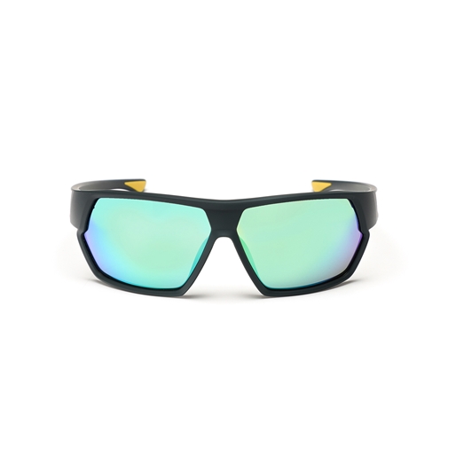 Sunglasses large wrap around mask in matte green color-