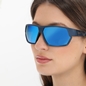 Sunglasses large wrap around mask in matte blue color-