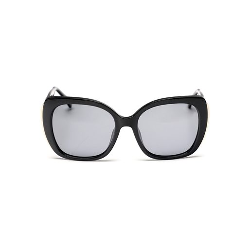 Sunglasses large cat-eye mask in black color-