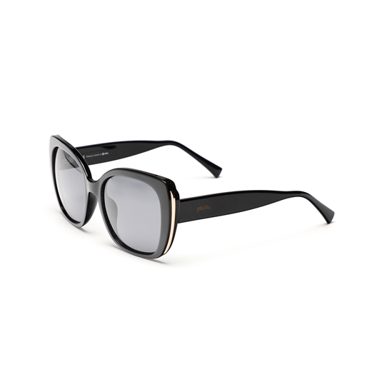 Sunglasses large cat-eye mask in black color-