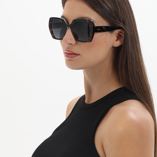 Sunglasses large square mask in black color-