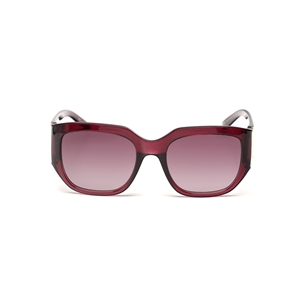 Sunglasses large mask in burgundy color with gold details -