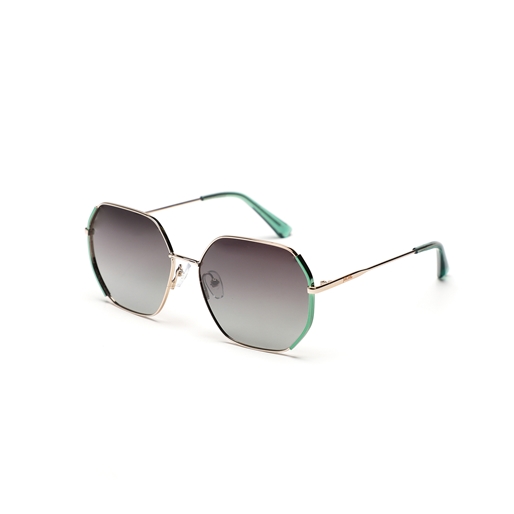 Sunglasses metallic polygon mask in green color-