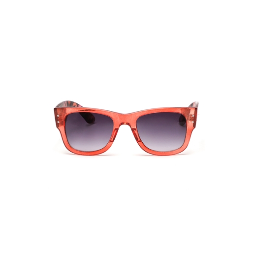 Γυαλιά ηλίου μεσαία τετράγωνισμένη μάσκα σε διάφανο κόκκινο χρώμα-