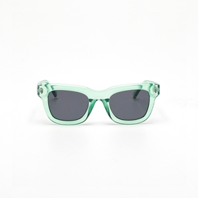 Γυαλιά ηλίου μεσαία τετράγωνισμένη μάσκα σε διάφανο πράσινο χρώμα-
