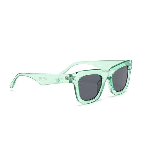 Sunglasses medium squared mask semi-transparent green color-