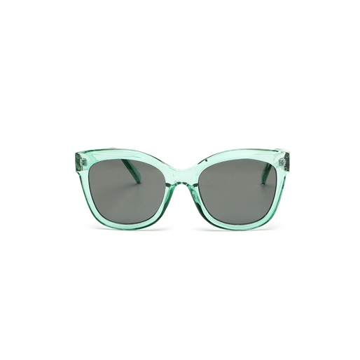 Sunglasses large round mask semi-transparent green color-