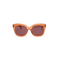 Sunglasses large round mask semi-transparent orange color-