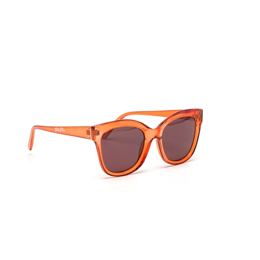 Γυαλιά ηλίου μεγάλη στρογγυλή μάσκα διάφανο πορτοκαλί χρώμα-