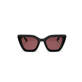 Sunglasses large cats eye mask black color-