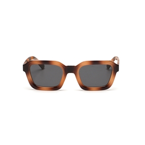 Sunglasses medium rectangular mask light brown color-