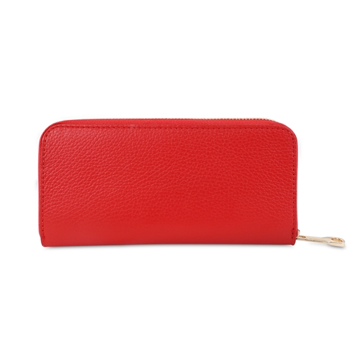 Mini Discoveries large red leather wallet with zipper-