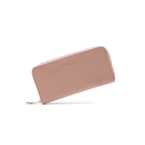 Mini Discoveries μεγάλο ροζ δερμάτινο πορτοφόλι με φερμουάρ-