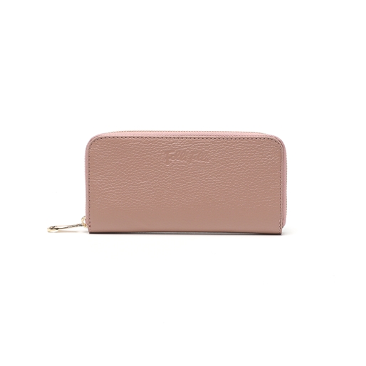 Mini Discoveries large pink leather wallet with zipper-