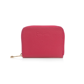 Mini Discoveries small fuchsia leather wallet with zipper-