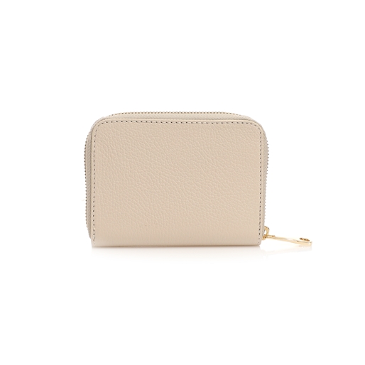 Mini Discoveries small beige leather wallet with zipper-