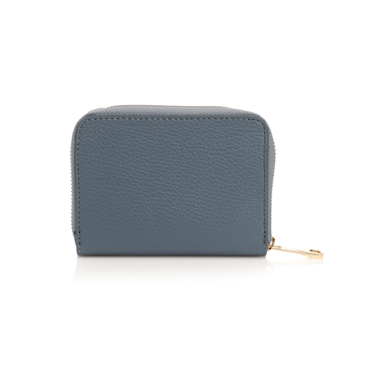 Mini Discoveries small light blue leather wallet with zipper-