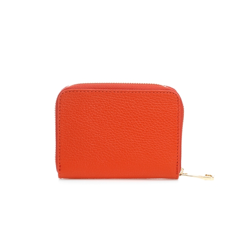 Mini Discoveries small orange leather wallet with zipper-