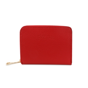 Mini Discoveries μικρό κόκκινο δερμάτινο πορτοφόλι με φερμουάρ-