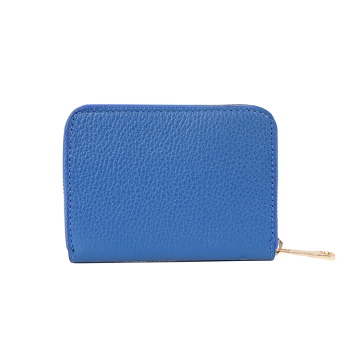 Mini Discoveries small blue leather wallet with zipper-