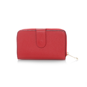 Mini Discoveries red leather wallet with zipper and snap closure-