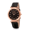 Sparkle Chic Big Case Leather Watch