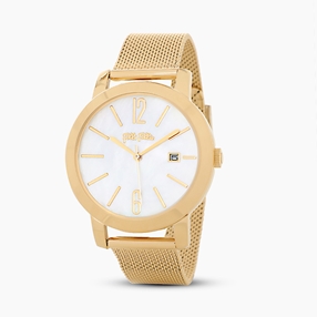 Drive Me gold plated watch with mesh bracelet-