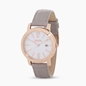 Drive Me rose gold plated watch with gray leather strap-
