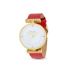 Vintage Dynasty gold plated watch with red leather strap