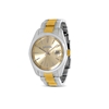 All Time bi-color bracelet watch with large case and gold dial