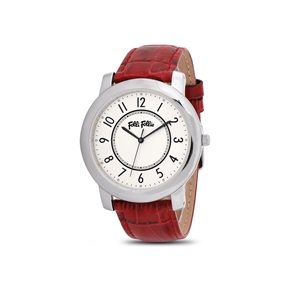 Vibrant Memories red leather strap watch-