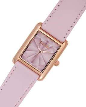 Hidden Nymphs stainless steel ladies watch pink leather strap-